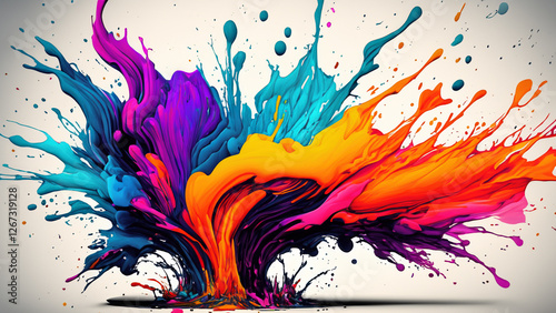 Colorful Paint Splashing