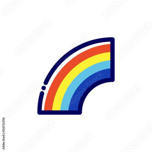 Colorful Rainbow Icon with Bold Outline vector