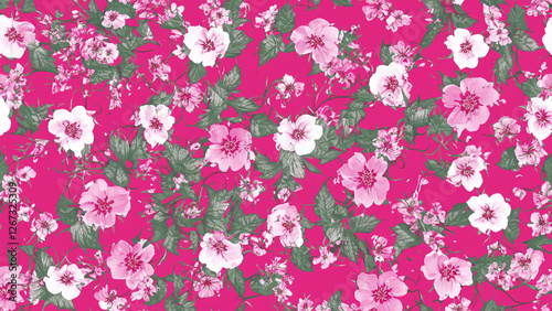 Flowers Fabric Pattern Background