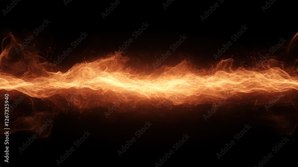Fiery energy stream, abstract background, dark space, website banner Fiery energy stream, abstract background, dark space, website banner