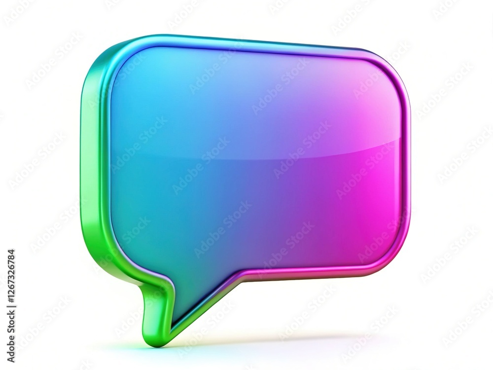 Modern Speech Bubble Icon: Isolated White Background, New Communication Symbol Modern Speech Bubble Icon: Isolated White Background, New Communication Symbol