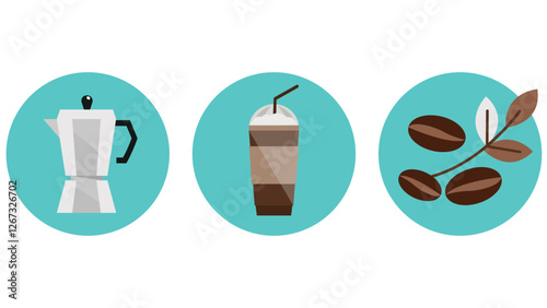 coffee beans types of drinks vector illustration isolated