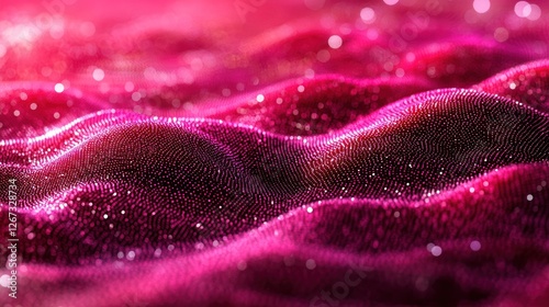Abstract pink digital landscape background with textured waves photo