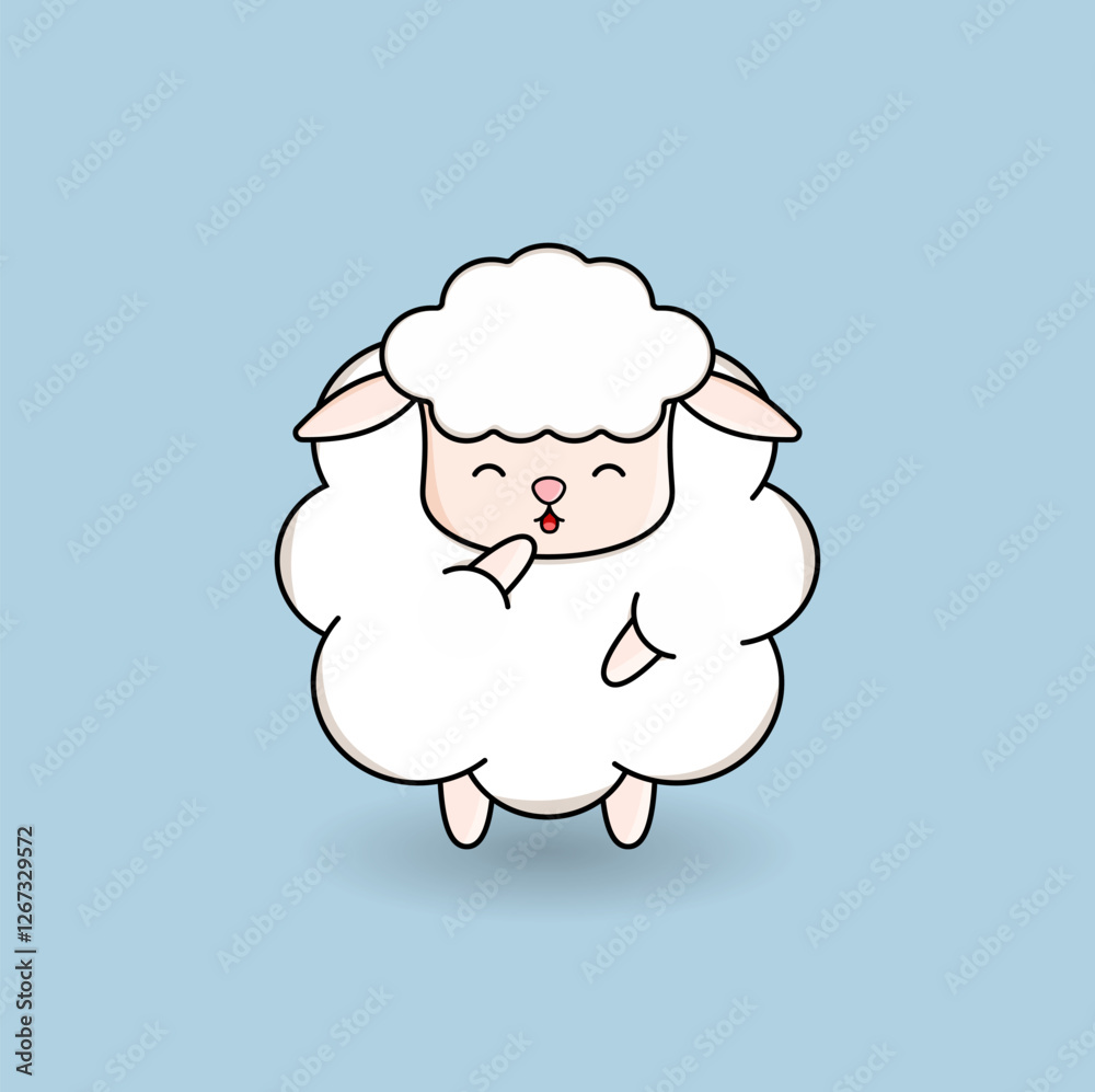 cute cartoon sheep illustration vector design. Eps 10. cute cartoon sheep illustration vector design. Eps 10.
