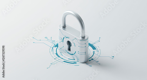 Digital Fortress: Secure Your Data with Modern Lock & Key Technology - Cybersecurity, Protection, Encryption Visual