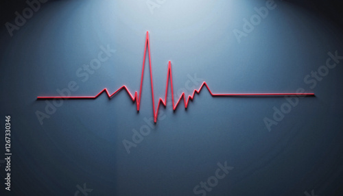 Heartbeat line on blue background