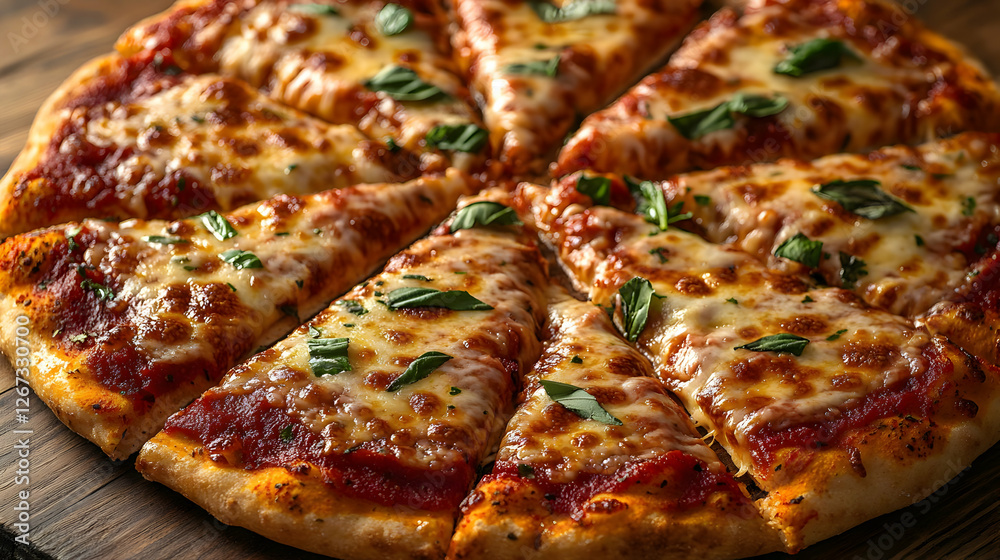 Delicious Slices Of Cheese Pizza On Wooden Table Delicious Slices Of Cheese Pizza On Wooden Table
