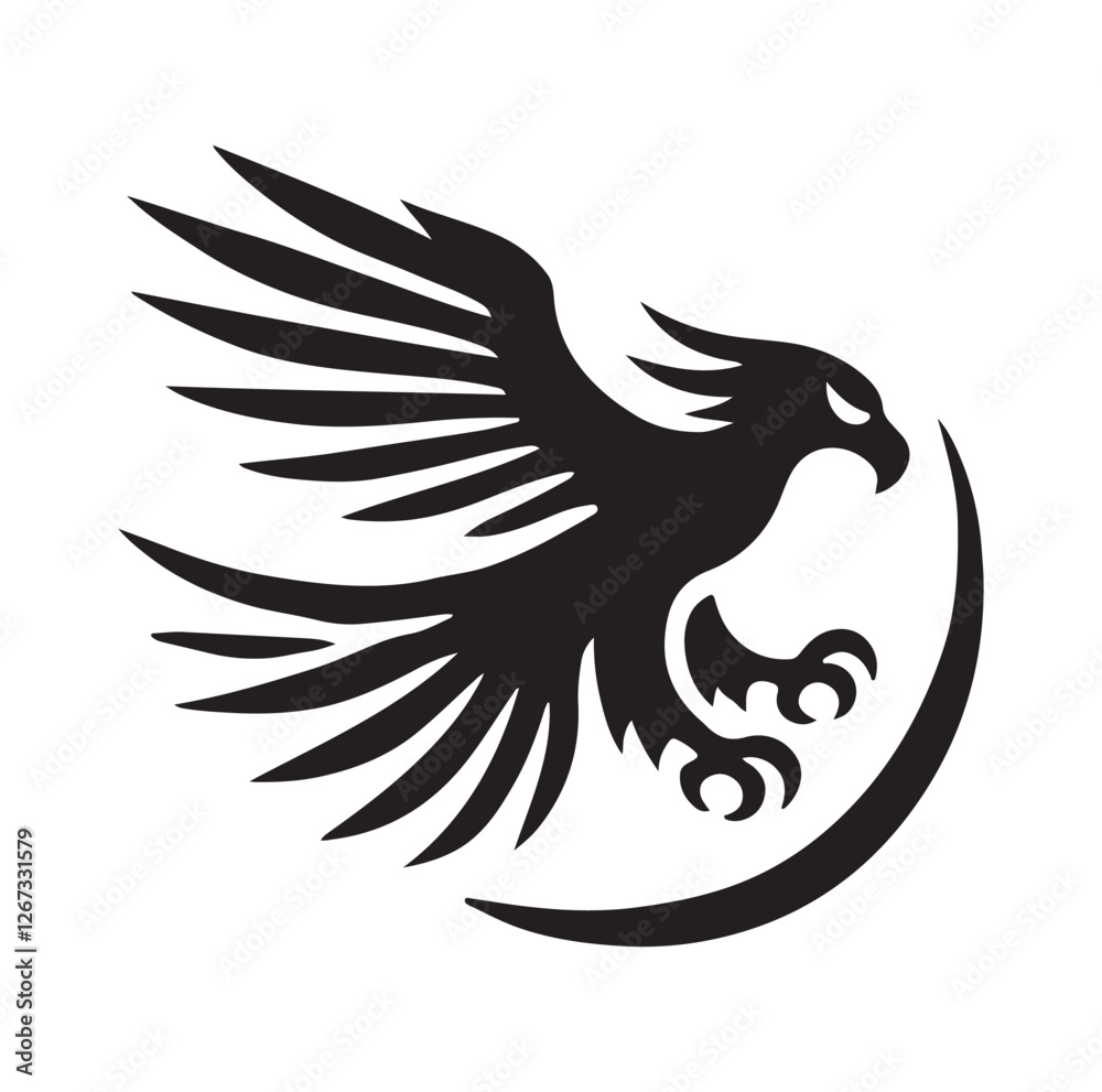 Obraz premium eagle logo silhouette vector illustration