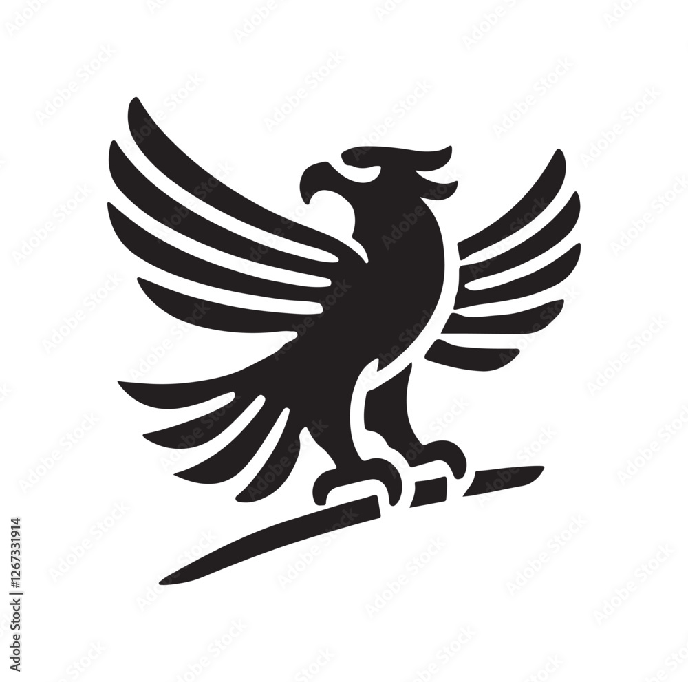 Fototapeta premium eagle logo silhouette vector illustration 