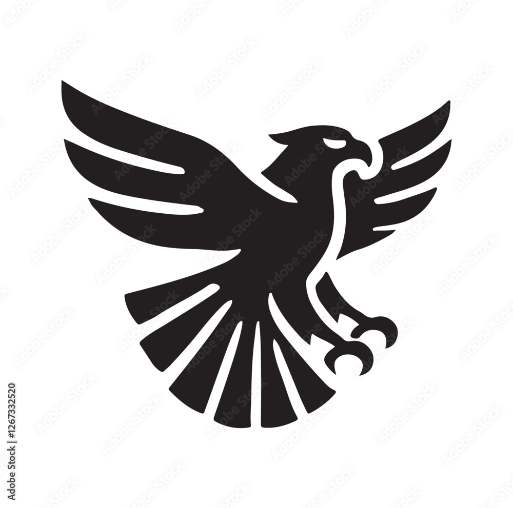 Obraz premium eagle logo silhouette vector illustration 