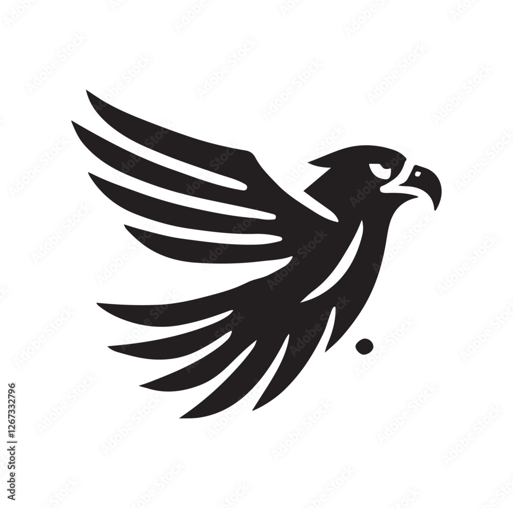 Obraz premium eagle logo silhouette vector illustration 