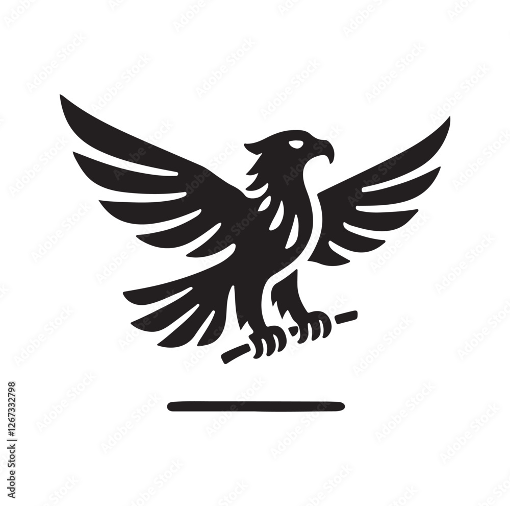 Obraz premium eagle logo silhouette vector illustration