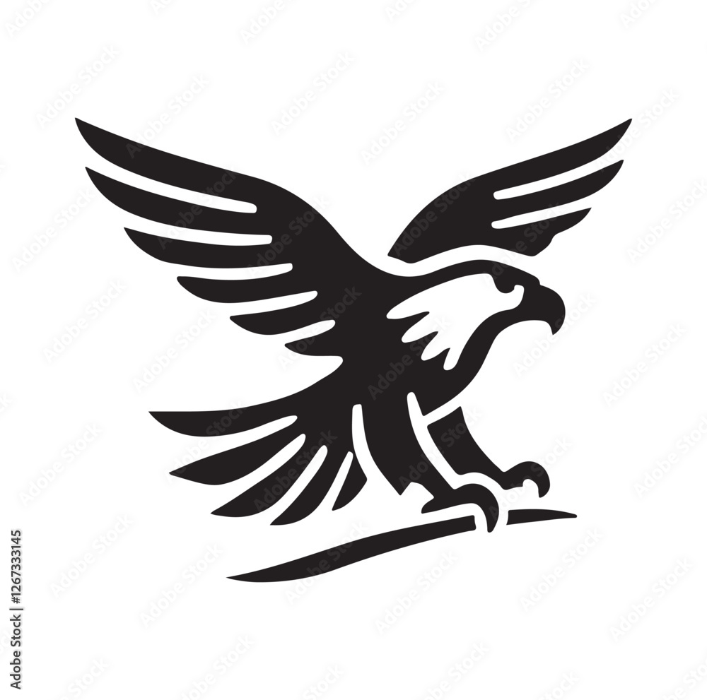Obraz premium eagle logo silhouette vector illustration 