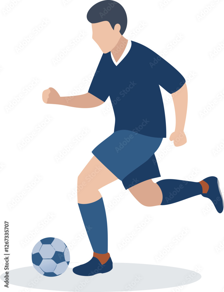 Young soccer player in action on a field Young soccer player in action on a field