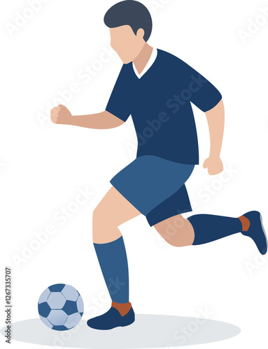 Young soccer player in action on a field 