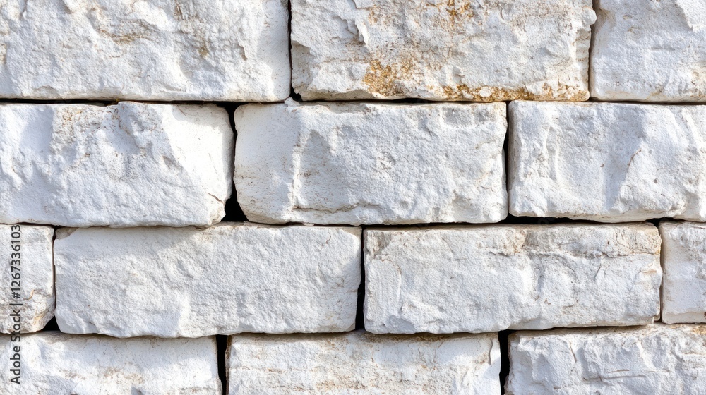 Fototapeta premium Exterior white stone wall texture