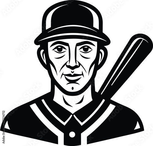 vector illustration of a man with a baseball bat