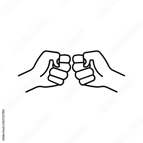Two clenched fists bumping together icon color editable