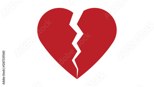 Broken heart easy editable vector icon. flat simple illustration of broken heart. Broken Love Icon Vector.