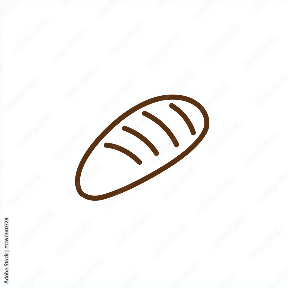 A single brown bread loaf rests on a plain white background, showcasing its artisanal design with distinct scoring lines. Perfect for highlighting baking creations or food recipes A single brown bread loaf rests on a plain white background, showcasing its artisanal design with distinct scoring lines. Perfect for highlighting baking creations or food recipes