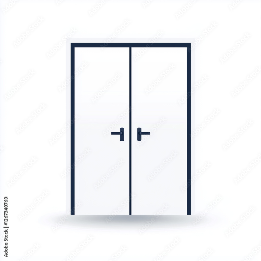 The elegant double doors feature a smooth white finish and sleek black handles, creating a contemporary look. This design is perfect for homes or businesses seeking a modern touch in their entryway The elegant double doors feature a smooth white finish and sleek black handles, creating a contemporary look. This design is perfect for homes or businesses seeking a modern touch in their entryway