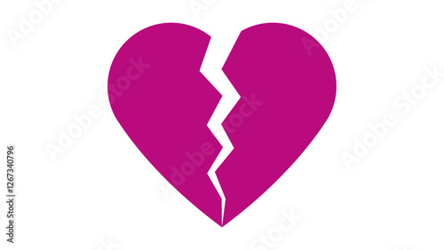 Broken heart easy editable vector icon. flat simple illustration of broken heart. Broken Love Icon Vector.