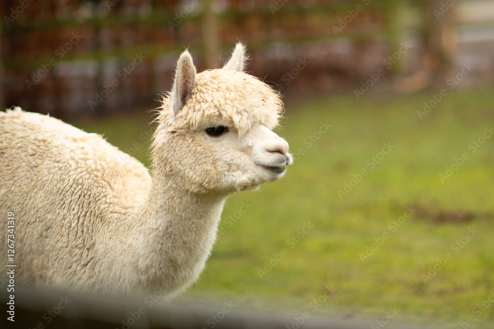 The llama on the farm is kept in good conditions. Well-groomed animals on the farm The llama on the farm is kept in good conditions. Well-groomed animals on the farm