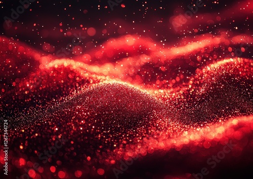 Red Glitter Abstract Background Sparkling Texture photo