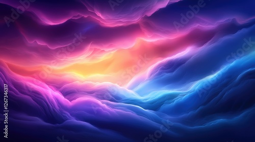 Wallpaper Mural A vibrant, abstract depiction of colorful clouds blending hues of pink, purple, and blue, evoking a dreamy, ethereal atmosphere. Torontodigital.ca