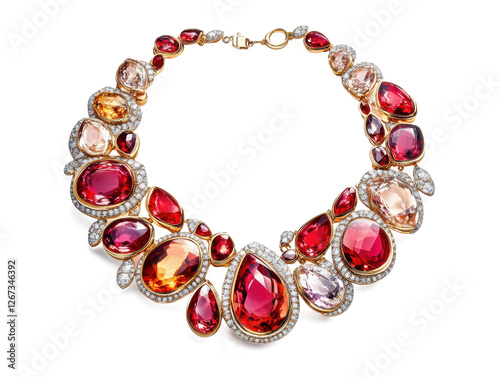 realistic photograph Necklace pendant design isolate on white background for di-cut