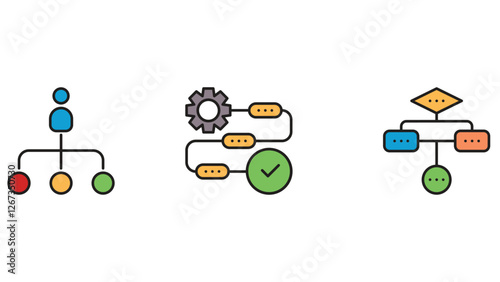 Business and legal process and idea generation, and brainstorming vector illustration