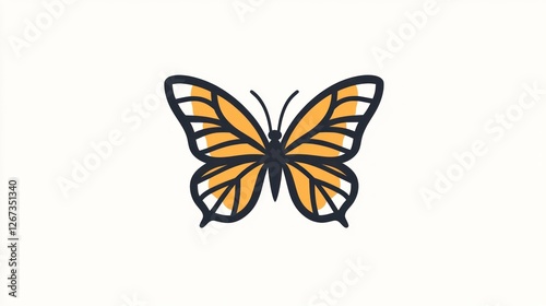 Wallpaper Mural Butterfly illustration. Suitable for an icon, logo, or design element against a white backdrop Torontodigital.ca