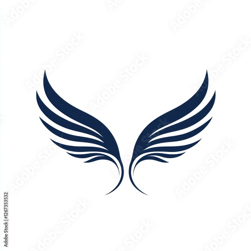 Free Download Elegant stylized wings design, isolated on white, graphic element, logo design - GFXLoad
