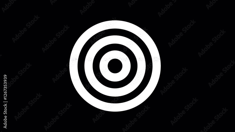 Icon bullseye is distorted. Glitch. Noise, chromatic aberration, geometric distortion. Transparent background, looped. In-Out looped. Alpha BW at the end Icon bullseye is distorted. Glitch. Noise, chromatic aberration, geometric distortion. Transparent background, looped. In-Out looped. Alpha BW at the end