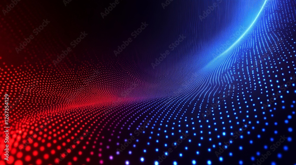 Obraz premium abstract binary code 1 and 0 in blue red colors data processing digital information storage tech background