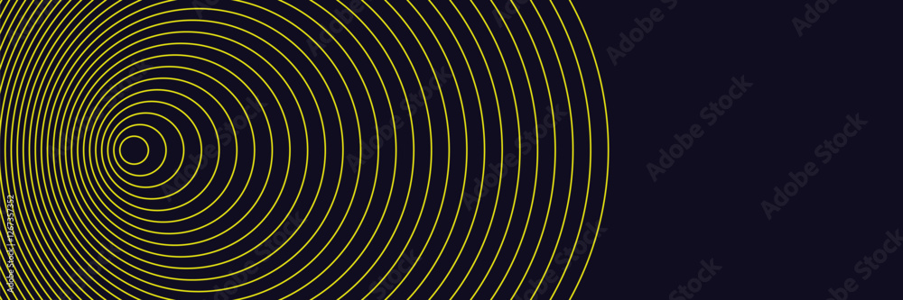 Obraz premium Gradient light equalizer gold wavy curve. Abstract background with concentric circles in luxury golden color. Vector illustration of music sound waves technology. vector ilustration
