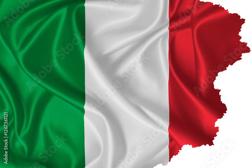Italy Flag vector with torn edges on a transparent background