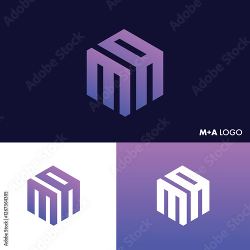 Initial Letter MA Logo or AM Logo Design Vector Template photo