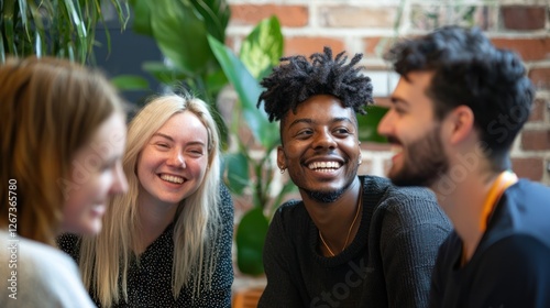 Multi-racial team brainstorming and collaborating in the office