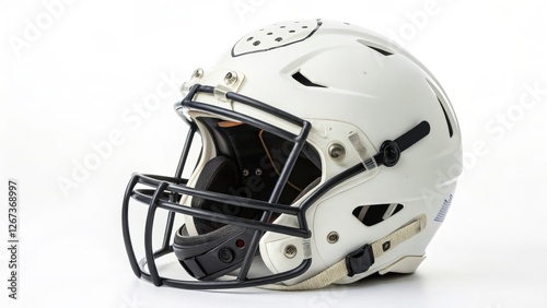 White Football Helmet on White Background