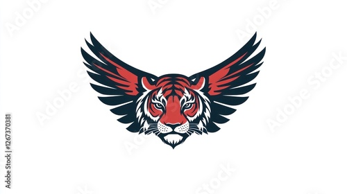 Tiger with wings, design for team logo. Can be used for sports, branding, or decoration projects