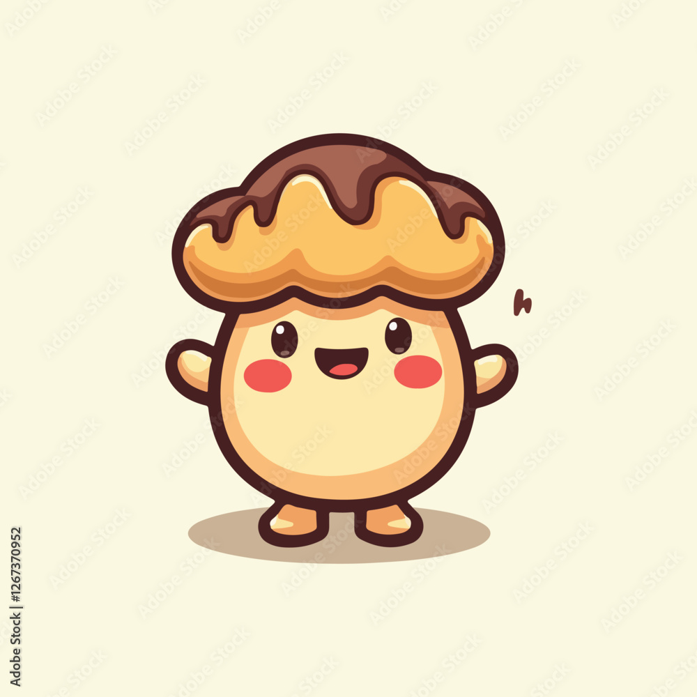 a logo for a bakery with a mascot wearing a pastry hat a logo for a bakery with a mascot wearing a pastry hat
