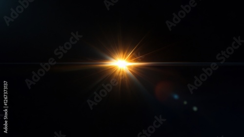 Radiant central burst on deep black canvas optical phenomenon backdrop photo