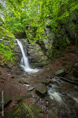 Starohutiansky waterfall near Nova Bana and Zarnovica, Pohronsky Inovec mountains, Slovakia