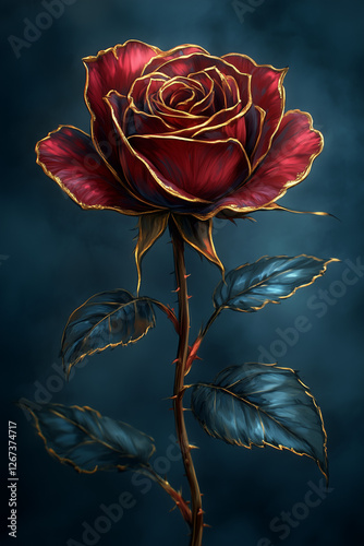 red rose on grunge background
