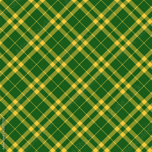 Wallpaper Mural Plaid with twill weave repeat pattern.Colorful gingham seamless pattern in green and yellow.Checkered tartan Geometric graphic vector illustration background design for fabric and prints. Torontodigital.ca