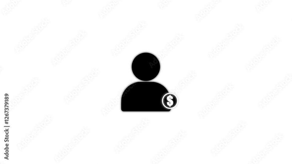 Add user icon animated. people icon on white background. Communication man profile icon. Add user icon animated. people icon on white background. Communication man profile icon.