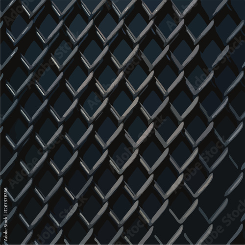 Close up of a dark metal grid