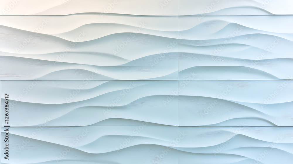 Fototapeta premium Abstract Textured Wall Panel Design with White Wavy Lines for Modern Architectural Interior