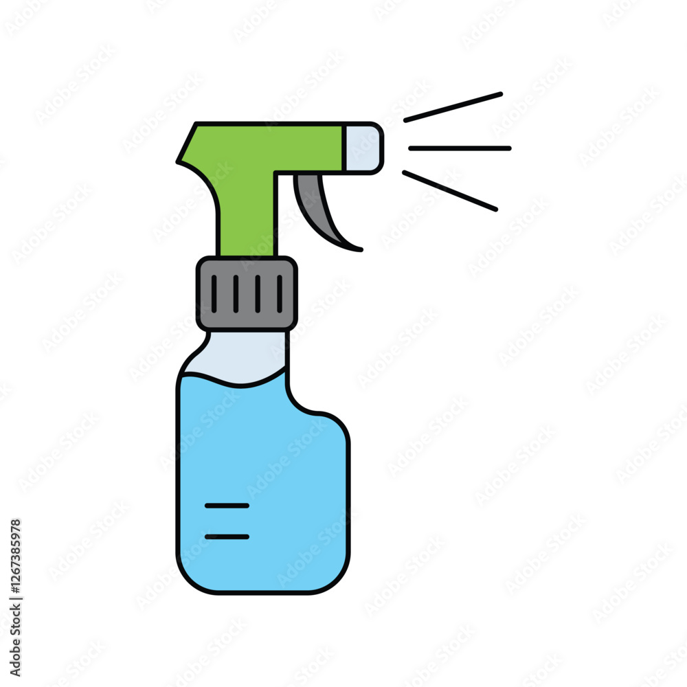 sprayer lineal color line icon with white background vector stock illustration
